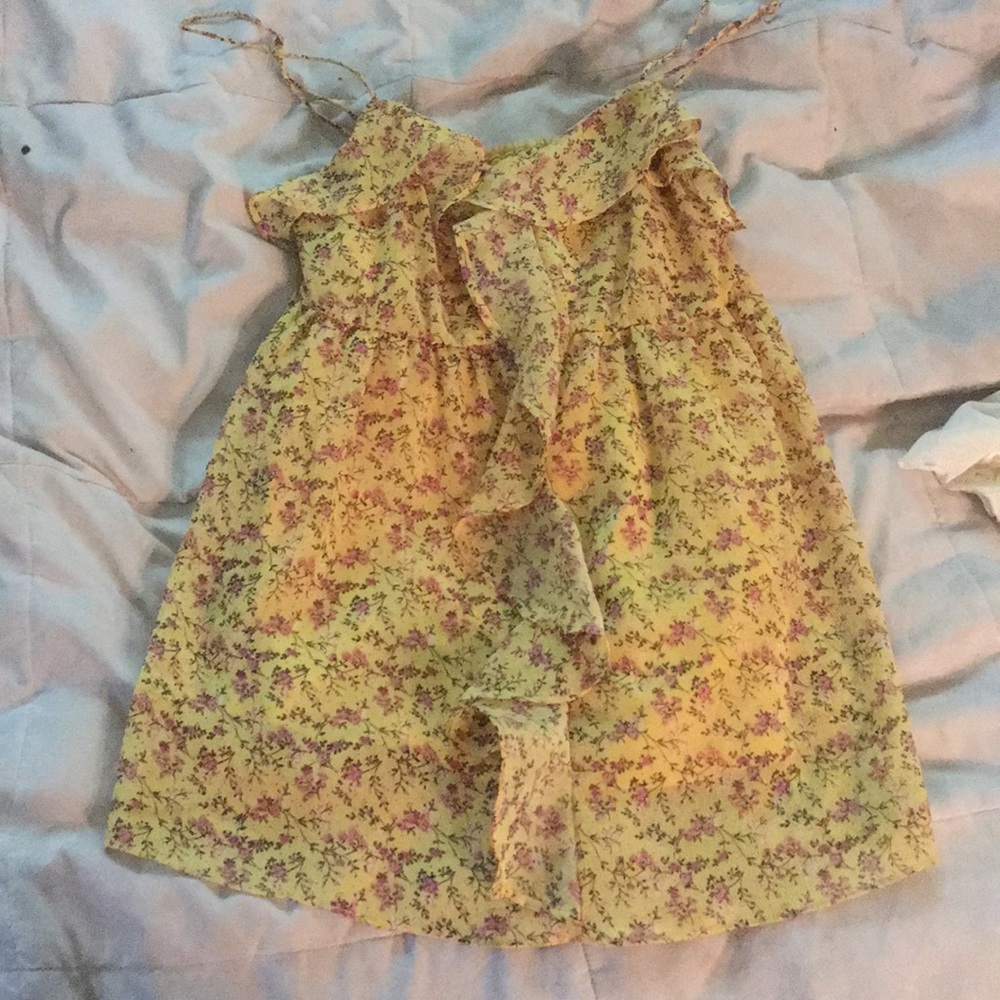 Yellow and floral xs candies babydoll tank